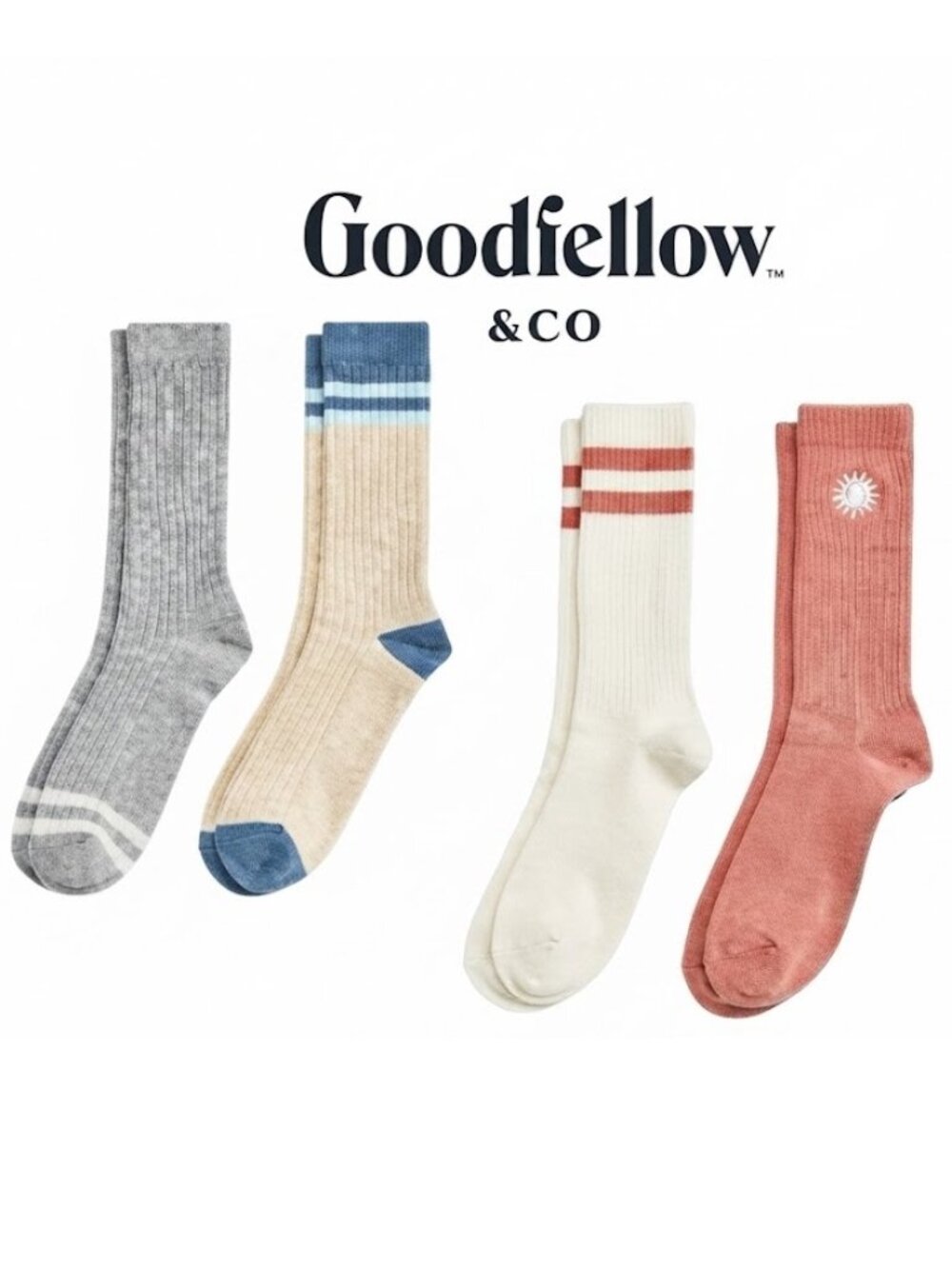 Men's Goodfellow & Co Socks - 4 Pair SIZE 6-12 Dress Crew